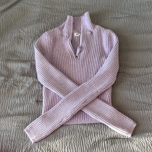 Aerie Lavender Ribbed Women's Half Zip - Picture 1 of 3